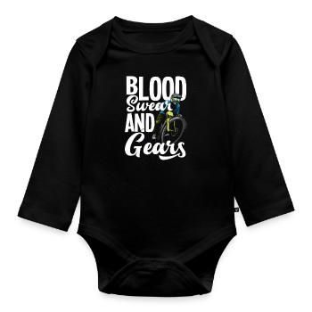 VTT VTT Vélo Cyclisme - Body Bébé bio manches longues - noir - Devant