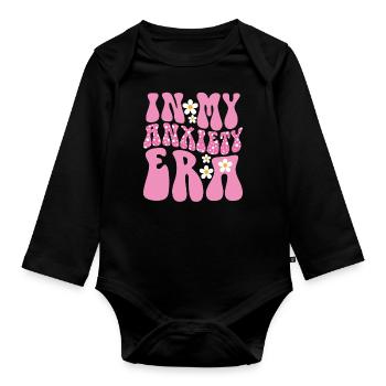 In My Anxiety Era Funny Rethinking - Organic Longsleeve Baby Bodysuit - black - Front
