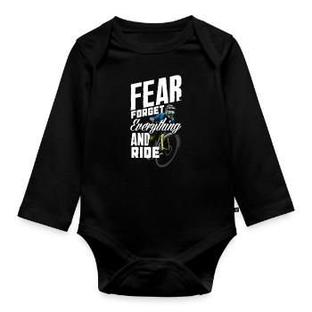 Mountain Biker Hobby Sport Mountain Bike - Organic Longsleeve Baby Bodysuit - black - Front