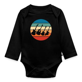 Gitarrist - Baby Bio-Langarm-Body - Schwarz - Vorne