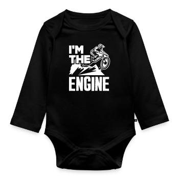 Je suis le vététiste à moteur VTT - Body Bébé bio manches longues - noir - Devant
