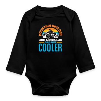 Mountain Biker Mountain Bike Dad Dad - Organic Longsleeve Baby Bodysuit - black - Front