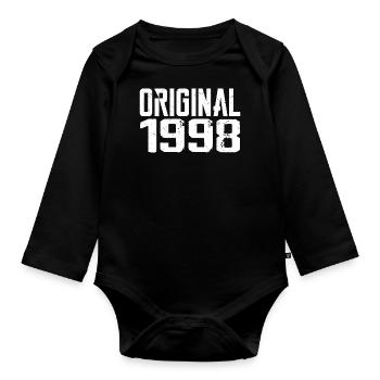 1998 Vintage Retro Jubiläumsgeschenk 1998 - Baby Bio-Langarm-Body - Schwarz - Vorne