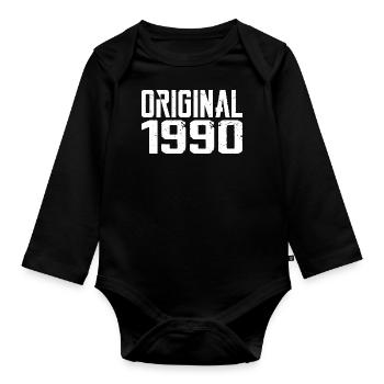 1990er Vintage Retro Jubiläumsgeschenk 1990er Jahre - Baby Bio-Langarm-Body - Schwarz - Vorne
