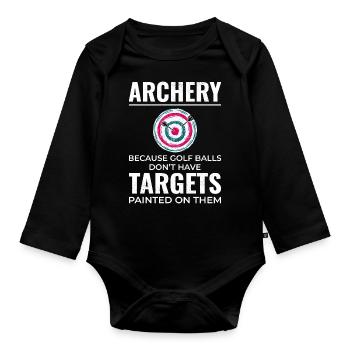 Tir à l’arc Cibles Archer Bullseye Tir Sport - Body Bébé bio manches longues - noir - Devant