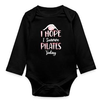 Pilates Instructor Teacher I Hope - Baby Bio-Langarm-Body - Schwarz - Vorne