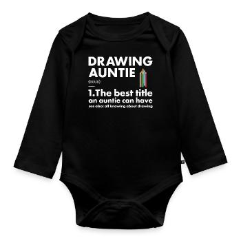Drawer Auntie Definition Drawing - Baby Bio-Langarm-Body - Schwarz - Vorne