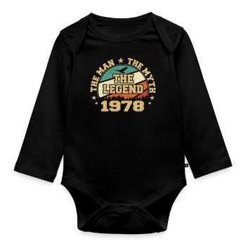 1978 Geburtstag geboren im Jahr 1978 Retro Vintage - Baby Bio-Langarm-Body - Schwarz - Vorne