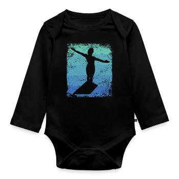 Synchronized Water Diver High Diver - Organic Longsleeve Baby Bodysuit - black - Front