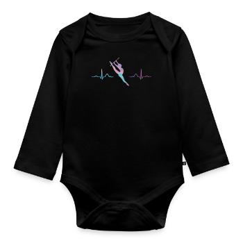 RytGymnastics Bar Ekg Rhythmic Gymnastics - Organic Longsleeve Baby Bodysuit - black - Front