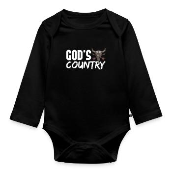 Cadeau de musique country country music - Body Bébé bio manches longues - noir - Devant