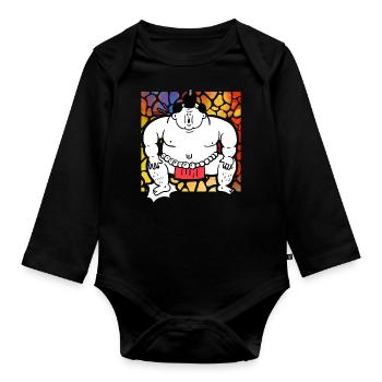 Sumo - Baby Bio-Langarm-Body - Schwarz - Vorne