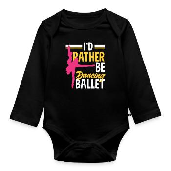 Süßes Ballerina Ballettänzerin Geschenk - Baby Bio-Langarm-Body - Schwarz - Vorne