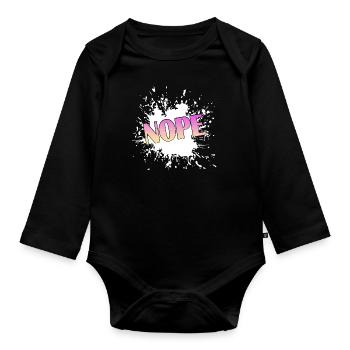 Nope - Baby Bio-Langarm-Body - Schwarz - Vorne
