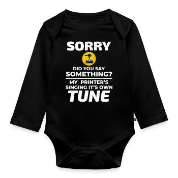 3D Printer 3D Printing Funny - Organic Longsleeve Baby Bodysuit - black - Front