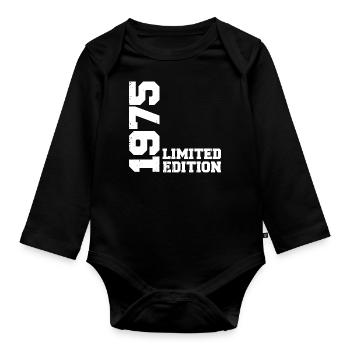 Cadeau Anniversaire Millésime 1975 Classique 1975 - Body Bébé bio manches longues - noir - Devant