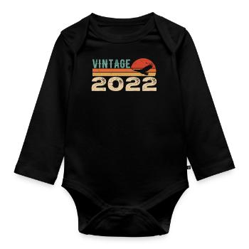 Vintage 2022 Cadeau D'anniversaire 2022 Retro 2022 - Body Bébé bio manches longues - noir - Devant