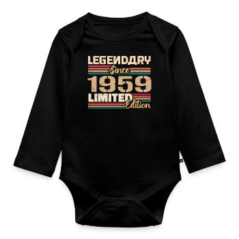 1959 Vintage 1959 Birthday Born In 1959 - Organic Longsleeve Baby Bodysuit - black - Front
