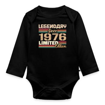 1976 Millésime 1976 Anniversaire Né En 1976 - Body Bébé bio manches longues - noir - Devant