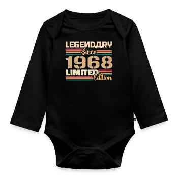 1968 Millésime 1968 Anniversaire Né(e) En 1968 - Body Bébé bio manches longues - noir - Devant