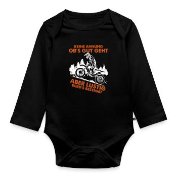 Je ne sais pas si ça va bien se passer mais ça va être le motocross - Body Bébé bio manches longues - noir - Devant