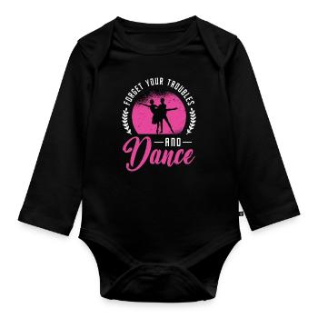 Ballroom Dance Forget Your Troubles Loves Dancing - Baby Bio-Langarm-Body - Schwarz - Vorne