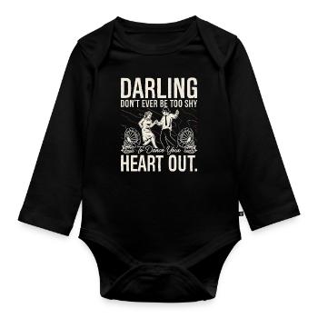 Danse Swing Darling Ne Jamais Danser Le Lindy Hop - Body Bébé bio manches longues - noir - Devant
