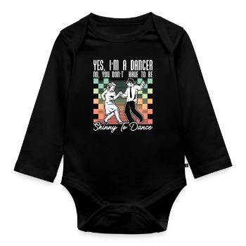 Swing Dance Yes I'm A Dancer Retro Loves Dancing - Organic Longsleeve Baby Bodysuit - black - Front