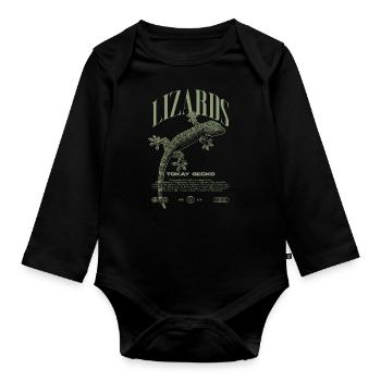 Tokay Gecko Modern Reptile Keeper Streetwear - Body Bébé bio manches longues - noir - Devant