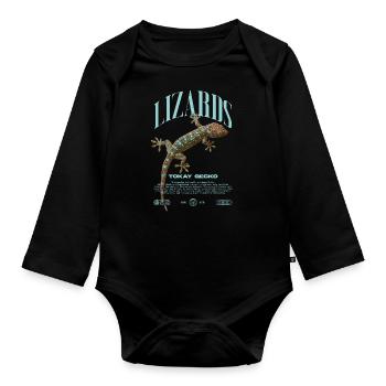 Tokay Gecko Modern Reptile Keeper Streetwear - Body Bébé bio manches longues - noir - Devant