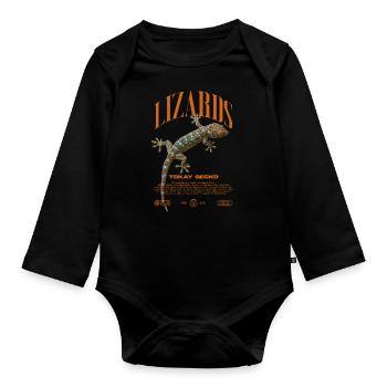 Tokay Gecko Modern Reptile Keeper Streetwear - Body Bébé bio manches longues - noir - Devant