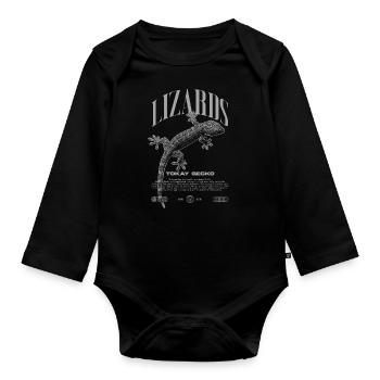 Tokay Gecko Modern Reptile Keeper Streetwear - Body Bébé bio manches longues - noir - Devant