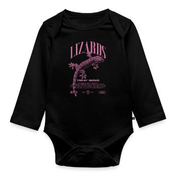 Tokay Gecko Modern Reptile Keeper Streetwear - Body Bébé bio manches longues - noir - Devant