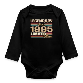 Millésime 1995 1995 Anniversaire né en 1995 - Body Bébé bio manches longues - noir - Devant