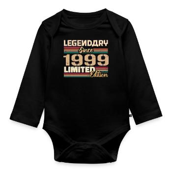 Millésime 1999 1999 Anniversaire né en 1999 - Body Bébé bio manches longues - noir - Devant