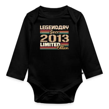 2013 Vintage 2013 Birthday Born in 2013 - Organic Longsleeve Baby Bodysuit - black - Front