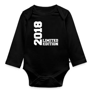 Cadeau Anniversaire Millésime 2018 Classique 2018 - Body Bébé bio manches longues - noir - Devant