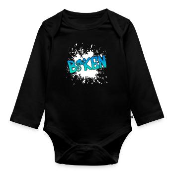 Biken Fahrrad Downhill - Baby Bio-Langarm-Body - Schwarz - Vorne