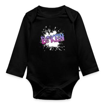 Biken Downhill - Baby Bio-Langarm-Body - Schwarz - Vorne
