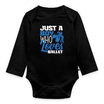Süßes Ballerina Ballettänzerin Geschenk - Baby Bio-Langarm-Body - Schwarz - Vorne