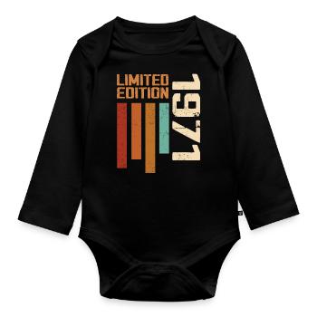 Vintage 1971 Retro 1971 Birthday Gift - Organic Longsleeve Baby Bodysuit - black - Front