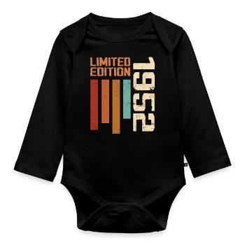 Vintage 1952 Retro 1952 Birthday Gift - Organic Longsleeve Baby Bodysuit - black - Front