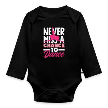 Süßes Ballerina Ballettänzerin Geschenk - Baby Bio-Langarm-Body - Schwarz - Vorne