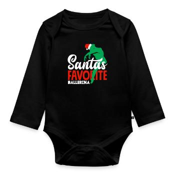 Süßes Ballerina Ballettänzerin Geschenk - Baby Bio-Langarm-Body - Schwarz - Vorne