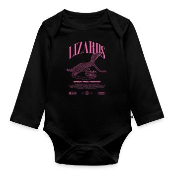 Moniteur d’arbre vert Streetwear gardien de lézard - Body Bébé bio manches longues - noir - Devant