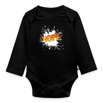 Nope - Baby Bio-Langarm-Body - Schwarz - Vorne
