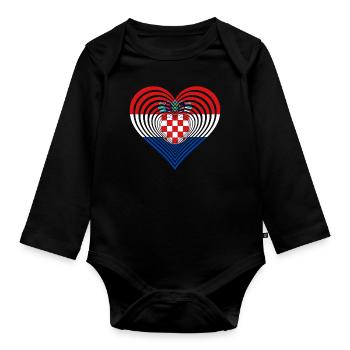 Kroatien - Baby Bio-Langarm-Body - Schwarz - Vorne