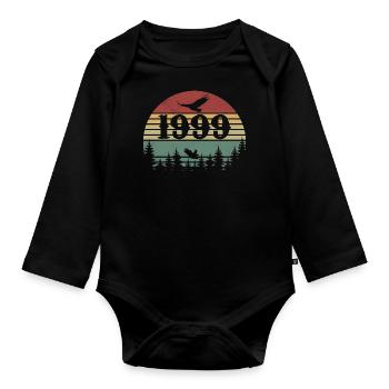 1999 Vintage Cadeau D’anniversaire 1999 Retro 1999 - Body Bébé bio manches longues - noir - Devant