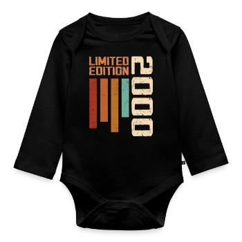 Vintage 2000 Birthday Gift 2000 Retro 2000 - Organic Longsleeve Baby Bodysuit - black - Front