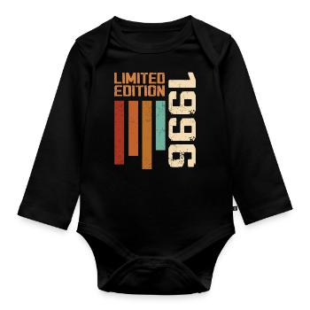 Vintage 1996 Birthday Gift 1996 Retro 1996 - Organic Longsleeve Baby Bodysuit - black - Front
